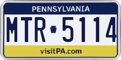 PA license plate MTR5114