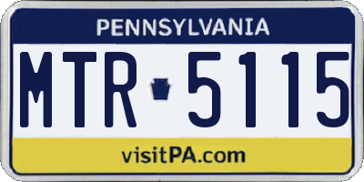 PA license plate MTR5115