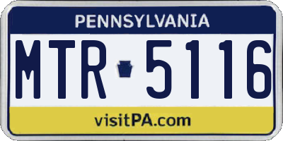 PA license plate MTR5116