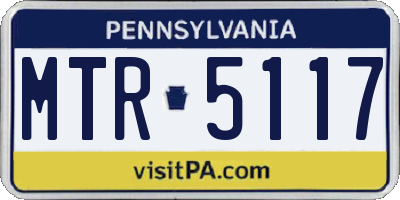 PA license plate MTR5117