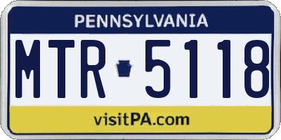 PA license plate MTR5118