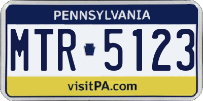 PA license plate MTR5123