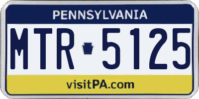 PA license plate MTR5125