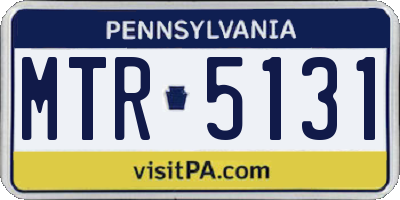 PA license plate MTR5131