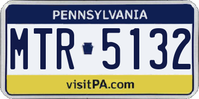 PA license plate MTR5132