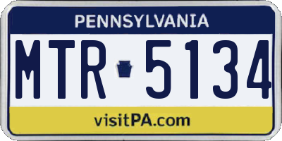 PA license plate MTR5134