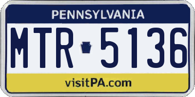 PA license plate MTR5136