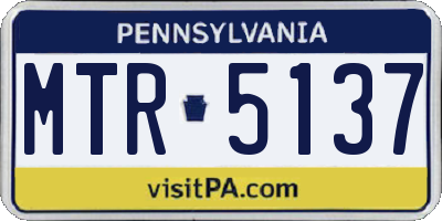 PA license plate MTR5137