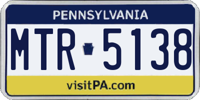 PA license plate MTR5138