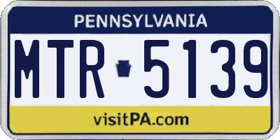 PA license plate MTR5139