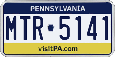 PA license plate MTR5141
