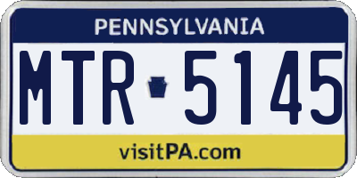 PA license plate MTR5145
