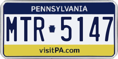 PA license plate MTR5147