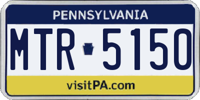 PA license plate MTR5150