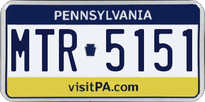 PA license plate MTR5151