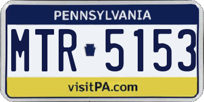 PA license plate MTR5153