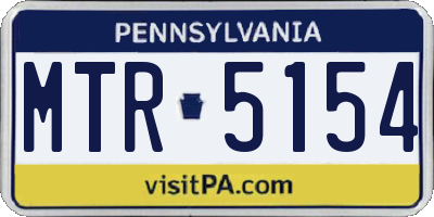 PA license plate MTR5154