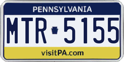 PA license plate MTR5155