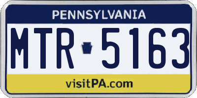 PA license plate MTR5163