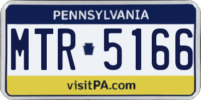PA license plate MTR5166