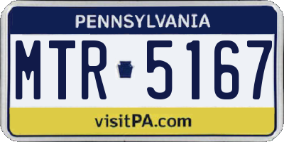 PA license plate MTR5167