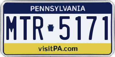 PA license plate MTR5171