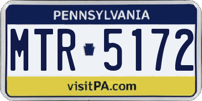 PA license plate MTR5172