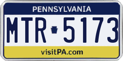 PA license plate MTR5173