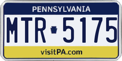 PA license plate MTR5175