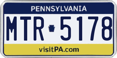 PA license plate MTR5178