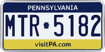 PA license plate MTR5182