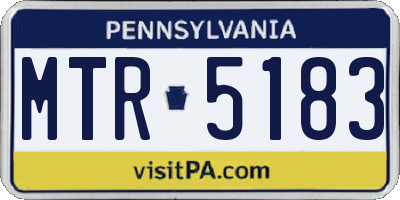 PA license plate MTR5183