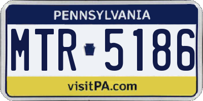PA license plate MTR5186
