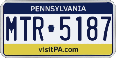 PA license plate MTR5187