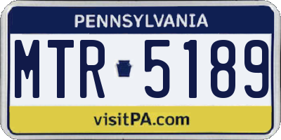 PA license plate MTR5189