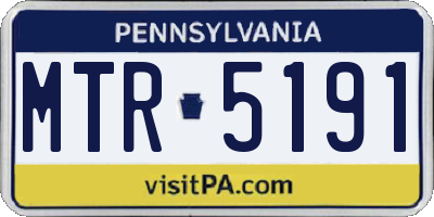 PA license plate MTR5191