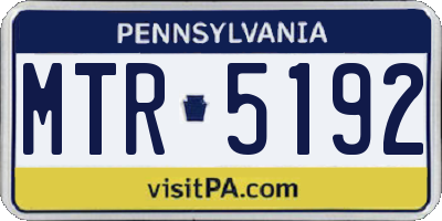 PA license plate MTR5192