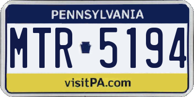 PA license plate MTR5194