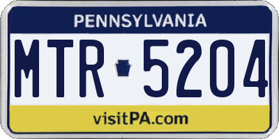 PA license plate MTR5204