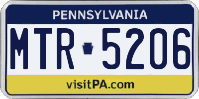 PA license plate MTR5206