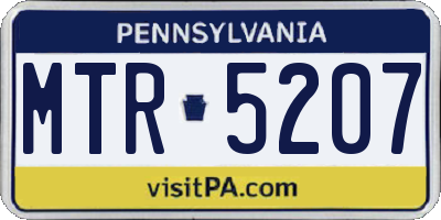 PA license plate MTR5207
