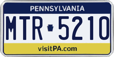 PA license plate MTR5210