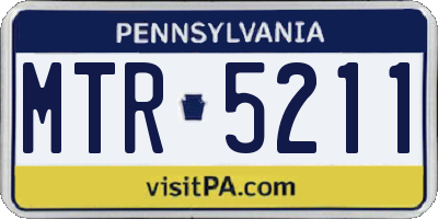PA license plate MTR5211