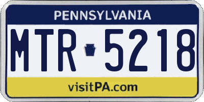 PA license plate MTR5218