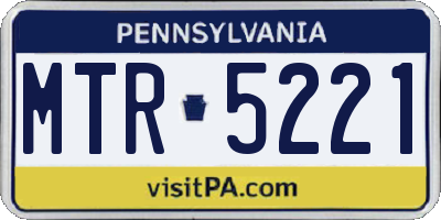 PA license plate MTR5221