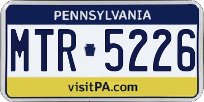 PA license plate MTR5226