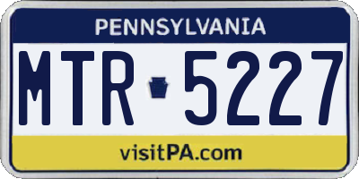 PA license plate MTR5227