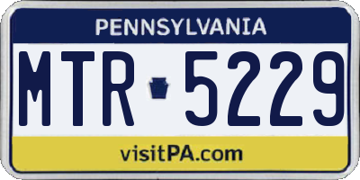 PA license plate MTR5229