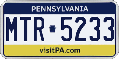 PA license plate MTR5233