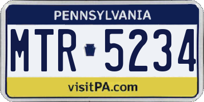 PA license plate MTR5234